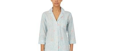 Photo 1 of Lauren Ralph Lauren Printed Notch-Collar Pajama Top Only Size XS