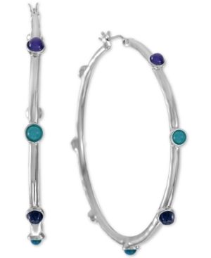 Photo 1 of Style & Co Medium Stone Station Hoop Earrings