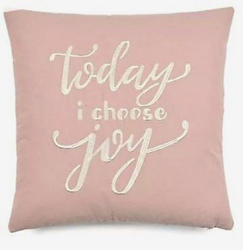 Photo 1 of Lush Décor Cotton “Today I Choose Joy” Pillow, Blush 18 X 18