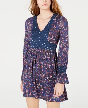 Photo 1 of XS American Rag Juniors' Mixed-Print Babydoll Dress,