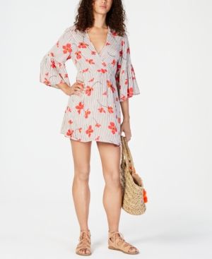 Photo 1 of SIZE M Billabong Juniors' Mixed-Print Bell-Sleeve Dress