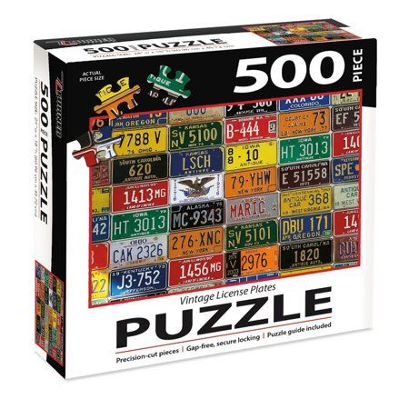 Photo 1 of Turner Licensing 500PC Puzzle VINTAGE LICENSE PLATES (14.5" X 10" PUZZLE ART GUIDE INCLUDED)