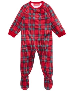 Photo 1 of SIZE 6-9 MONTH Family PJs Christmas Footed Pajamas Red
