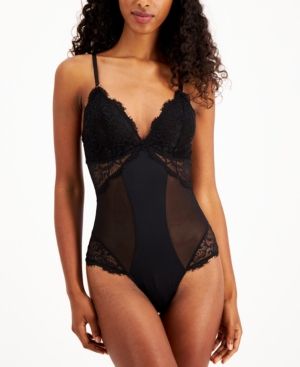 Photo 1 of SIZE SMALL Inc International Concepts Women's Lace Thong Bodysuit BLACK