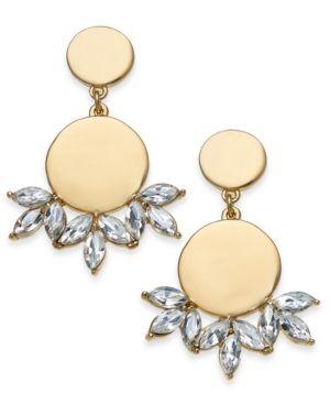 Photo 1 of INC Gold-Tone Disc & Crystal Drop Earrings