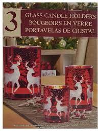 Photo 2 of HOLIDAY FESTIVE RED GLASS WITH DEER CANDLE HOLDERS 3-PACK. For use with tea light or votive candles. Candles NOT included.
Ideal for shelf, table, bookcase, or mantel. Height Dimensions: 6". 4", & 2"