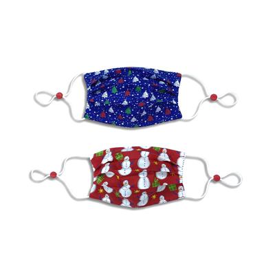 Photo 1 of Calabrum Kids Cotton Reversible Pleated Holiday Face Mask 2 Pack