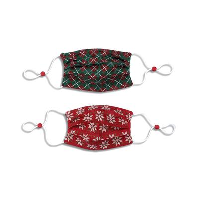 Photo 1 of Calabrum Kids Cotton Reversible Pleated Holiday Face Mask 2 Pack