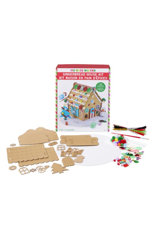 Photo 1 of Kid Made Modern Gingerbread House Decoration Kit.  - All we want for Christmas is a Gingerbread House Kit that we can enjoy without the sugar high! Customize this sweet holiday house and decorate it with paint, pom poms, paillettes, and candy-colored bead