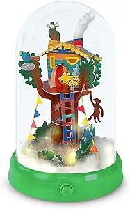 Photo 1 of Dream Jars Jungle Treehouse DIY Globe Toy Set. Includes DIY treehouse globe and stickers. Requires three AAA batteries (not included). Foldable paper shapes with self-stick tabs. Two LED light modes: solid and slow pulse. 15-minute auto-shutoff. Imported