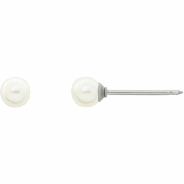 Photo 1 of Inverness Sterile Piercing Earrings, 4MM Cream Crystal Pearl14K WG140CB-M FACTORY SEAL