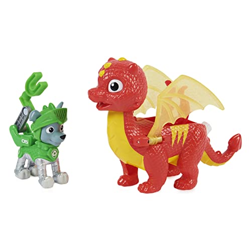 Photo 1 of Paw Patrol, Rescue Knights Rocky and Dragon Flame Action Figures Set, Kids Toys for Ages 3 and up