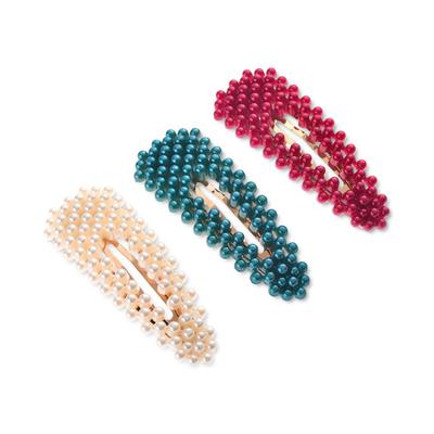 Photo 1 of Holiday Lane 3-Pc. Gold-Tone Multicolor Imitation Pearl Hair Clip Set