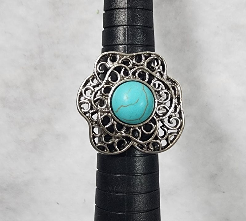 Photo 1 of WOMEN'S SOUTHWEST STYLE TURQUOISE COLOR STONE  ADJUSTABLE STATEMENT RING