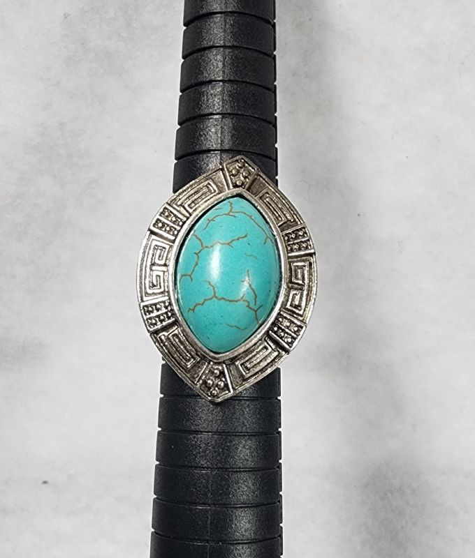 Photo 1 of WOMEN'S SOUTHWEST STYLE TURQUOISE COLOR STONE  ADJUSTABLE STATEMENT RING