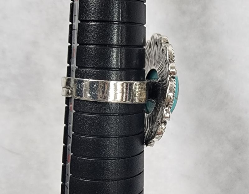Photo 1 of WOMEN'S SOUTHWEST STYLE TURQUOISE COLOR STONE  ADJUSTABLE STATEMENT RING