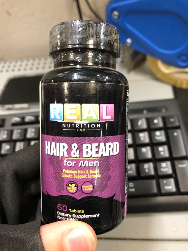 Photo 2 of 1 count Real Nutrition Lab Hair & Beard For Men - Hair Growth Supplement For Stronger, Longer, Healthier Hair, Reduce & Prevent Thinning & Hair Loss