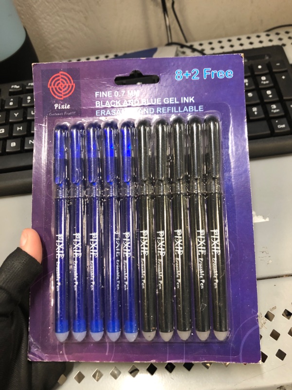 Photo 2 of Erasable Gel Ink Blue/Black ballpoint Pen - PIXIE - GOLD Class - Classic - 10 Pens - NOT FOR PROFIT