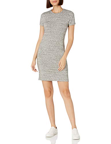 Photo 1 of Daily Ritual Women's Supersoft Terry Short-Sleeve Crewneck Dress with Pocket, Grey Heather, Space Dye, Large
