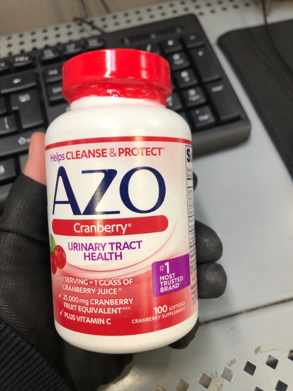 Photo 2 of AZO Cranberry Urinary Tract Health Supplement, 1 Serving = 1 Glass of Cranberry Juice, Sugar Free Cranberry Pills, Non-GMO 100 Softgels 100 Count exp 06/2023