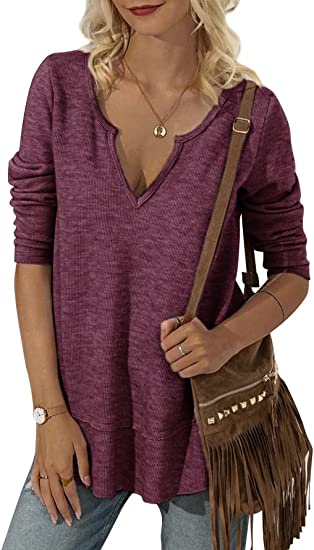 Photo 1 of Lueluoye Womens Tunic Tops for Leggings V Neck Long Sleeve Shirts Casual Fall Sweatshirts large
