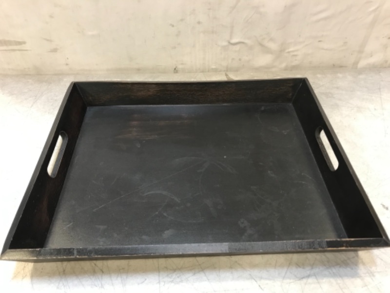 Photo 3 of  15" x 20" Rectangular Black Non-Skid Break-Resistant Healthcare Room Service Tray, Kitchen Decor