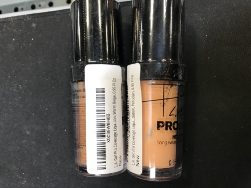 Photo 2 of 2CT L.A. Girl PRO.Coverage HD Long Wear Illuminating Foundation, Beige - 0.95 oz bottle