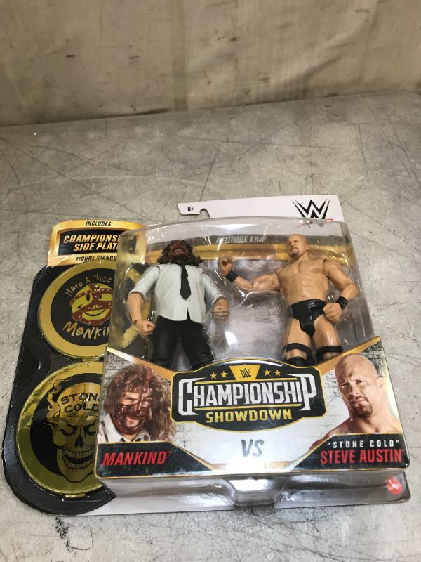 Photo 2 of ?WWE Stone Cold Steve Austin vs Mankind Championship Showdown 2 Pack 6 in Action Figures High Flyers Battle Pack for Ages 6 Years Old and Up?