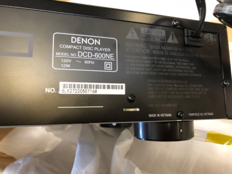 Photo 3 of Denon DCD-600NE Compact CD Player in a Vibration-Resistant Design | 2 Channels | Pure Direct Mode | Pair with PMA-600NE for Enhanced Sound Quality | Black   *****OPENED FOR PICTURES****