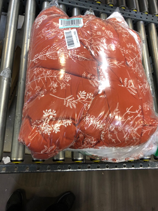 Photo 1 of BEDSURE Queen Comforter Set - Terracotta Comforter, Cute Floral Bedding Comforter Sets, 3 Pieces, 1 Soft Reversible Botanical Flowers Comforter and 2 Pillow Shams Terracotta Queen