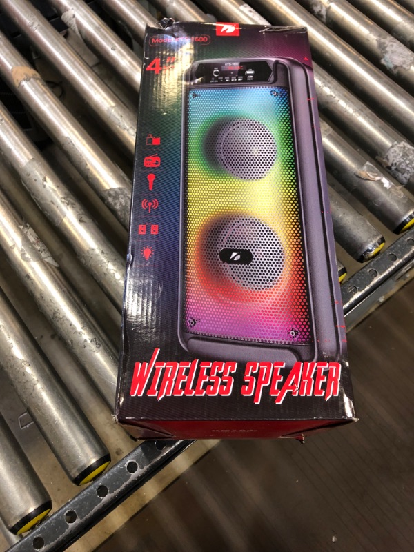 Photo 1 of High Power Bass Portable Wireless Bluetooth Studio Dj Party Concert Speaker's - Colorful Liquid Motion Light Changing Rechargeable Waterproof Outdoor Loud Speaker (Ultra Dual 4'' Speaker)