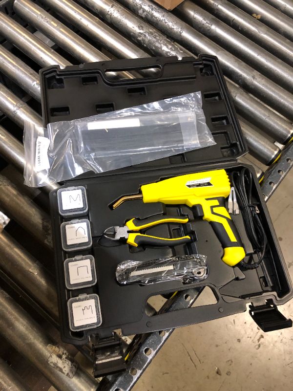 Photo 2 of Allturn Upgraded Version 110V-100W Plastic Welder, Plastic Welding Kit Car Bumper Repair Kit, Plier, knife,Flat/Outside Corner/Inside Corner/Wave Staples, Plastic Welder Gun .(Yellow)
