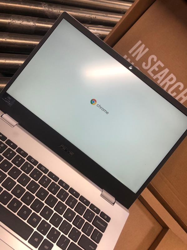 Photo 3 of ASUS Chromebook CX1, 14" Full HD NanoEdge Display, Intel Celeron N3350 Processor, 64GB eMMC, 4GB RAM, Spill-Resistant Keyboard, Chrome OS, Transparent Silver, CX1400CNA-AS44FV