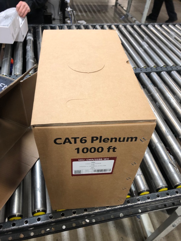 Photo 2 of CAT6 Plenum (CMP) Cable 1000FT | Network Analyzer Test Passed | 23AWG 4Pair, Solid 550MHz Network Cable 10Gigabit UTP, Available in Blue, White, Green, Gray, Black, Red & Yellow Color (White)