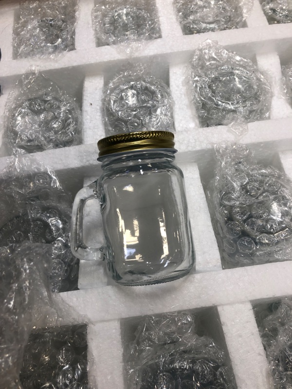 Photo 3 of 48 Pack Mini Mason Jars – Clear Jar Set with Gold Lids for Spices, Honey, Jam, Baby Food, Great DIY Gift for Wedding, Bridal Shower, and Baby Shower, 4 fl oz