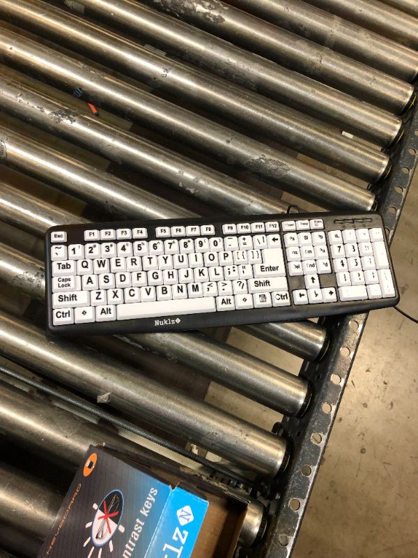 Photo 2 of Nuklz N Large Print Computer Keyboard | Visually Impaired Keyboard | High Contrast Black and White Keys Makes Typing Easy | Perfect for Seniors and Those Just Learning to Type