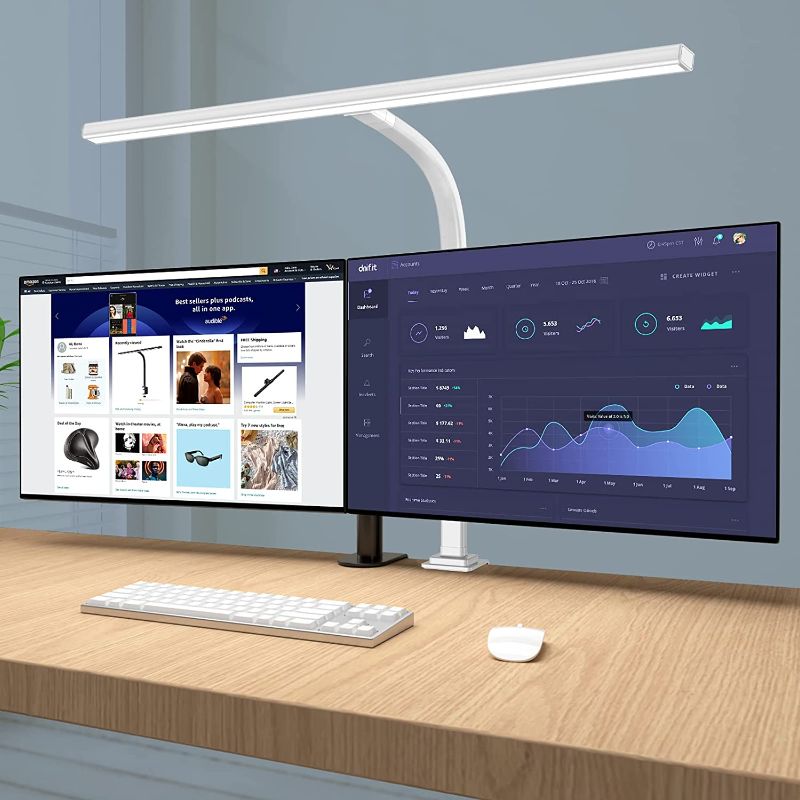 Photo 1 of EppieBasic LED Desk Lamp, 24W Architect Clamp Task Table Lamp, Office Desk Lamp Super Bright Extra Wide Area Drafting Work Light,6 Color Modes and Stepless Dimming for Workbench, Reading, Monitor
