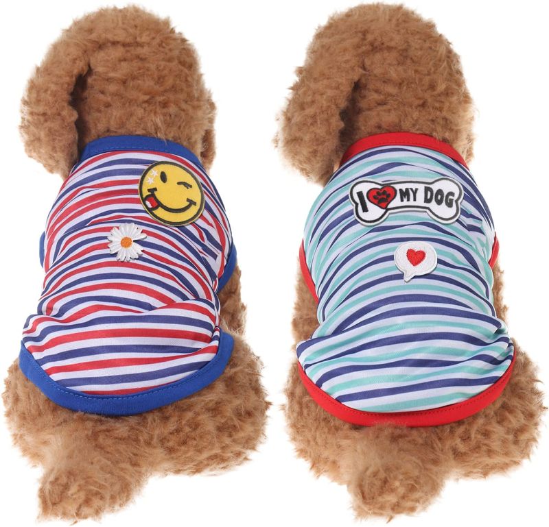 Photo 1 of  Dog Shirts with DIY Embroidery Velcro - 2pc Stripe
