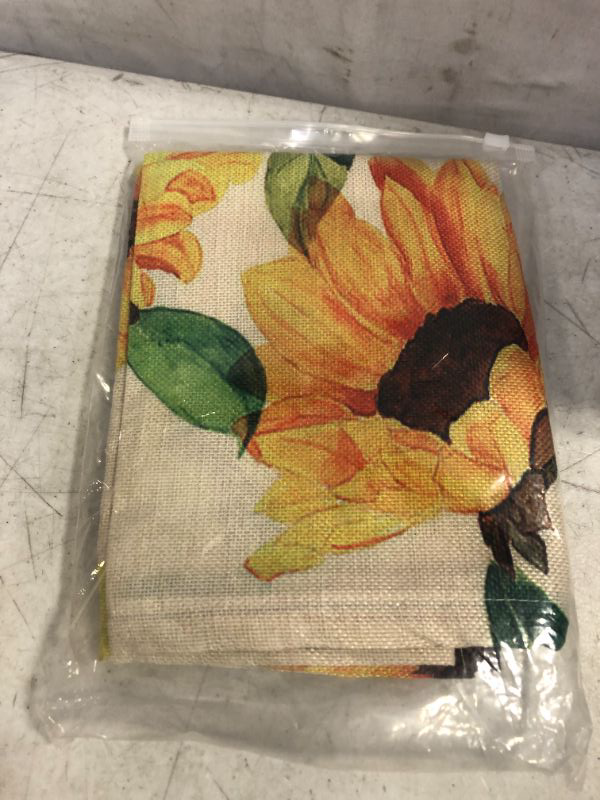 Photo 2 of  Summer Sunflower Pattern Table Runner Placemat Tablecloth for Home Decor Size 16x72 Inch
