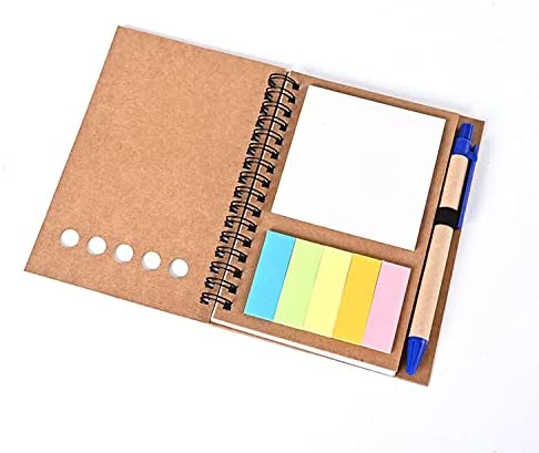 Photo 1 of MoonstonePRO Pack of 2, Small Spiral Notebook - Note Pad - Work Notebook - Business Notebook - College Ruled Notebook - School Notebook with Sticky Notes - Pocket Note Book with Pen, 4"x6" inches
