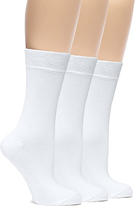 Photo 1 of  Womens Soft Bamboo Dress Socks, Thin Crew Socks for Business, Trouser & Casual, Non-Binding & Breathable, 3 Pairs

