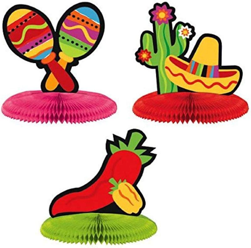 Photo 1 of Cinco De Mayo Fiesta Mini Honeycomb Table Centerpiece | Party Decoration
