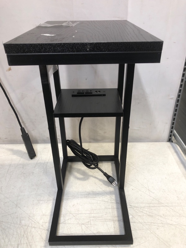 Photo 1 of 23.5" X 10" 2 TIER PORTABLE STAND WITH ELECTIC PLUG IN FOR POWER AND 2 USB CHARGING DOCKS