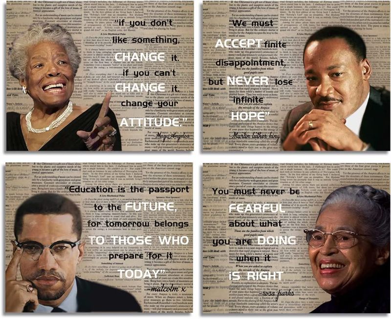 Photo 1 of (4) FEMALE Black history, Motivational language,Retro dictionary Wall Art Prints classroom Studio Office Decor 
