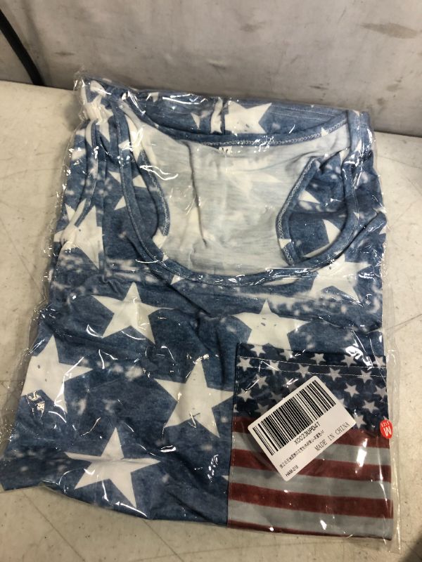 Photo 2 of 4th of July Women's American Flag Camo Tank Tops Sleeveless Stripes Patriotic T Shirts MEDIUM