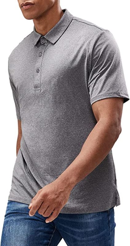 Photo 1 of Men's Golf Polo Shirt Short Sleeve Sun Protection Outdoor Sport Shirts Quick Dry, Lightweight & Soft SMALL
