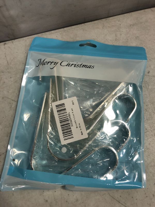 Photo 2 of  Set 4 Stocking Holder Christmas Stocking Hooks for Fireplace Mantle(Silver)
