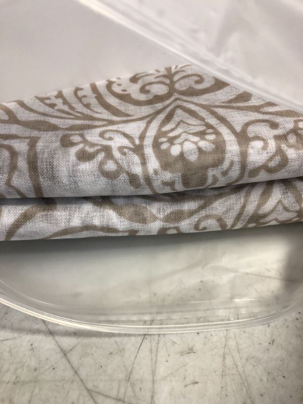 Photo 1 of  Damask Print Sheer Curtains for Living Room 95" Long Vintage Classic Floral Print on Sheer White Curtain Panels for Living Room Bedroom Window Draperies 1 Pair 
