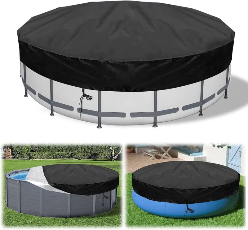 Photo 1 of 6FT Round Pool Cover for Above Ground Pools-Solar Pools Covers PVC Oxford Protector with Drawstring Hot Tub Cover for Metal Steel Frame and Inflatable Swimming Pools, Easy Set and Dustproof Blanket
