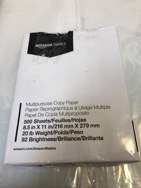 Photo 2 of Amazon Basics Multipurpose Copy Printer Paper, 8.5 x 11 Inch 20Lb Paper - 1 Ream (500 Sheets), 92 GE Bright White 1 Ream | 500 Sheets Multipurpose (8.5x11) Paper